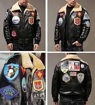 Amazon | SnowKiToメンズ本革G1空軍飛行服男綿羊毛皮一体